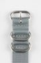 ZULU Nylon Watch Strap with 3 Steel Rings in GREY