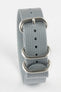 ZULU Nylon Watch Strap with 3 Steel Rings in GREY