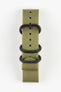 ZULU Nylon Watch Strap with 3 PVD Rings in OLIVE GREEN