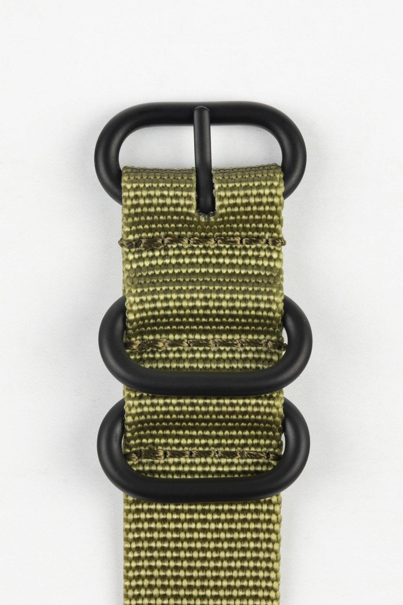 ZULU Nylon Watch Strap with 3 PVD Rings in OLIVE GREEN