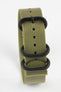 ZULU Nylon Watch Strap with 3 PVD Rings in OLIVE GREEN