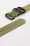 ZULU Nylon Watch Strap with 3 PVD Rings in OLIVE GREEN