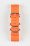 ZULU Nylon Watch Strap with 3 Steel Rings in ORANGE