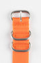 ZULU Nylon Watch Strap with 3 Steel Rings in ORANGE