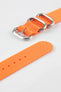 ZULU Nylon Watch Strap with 3 Steel Rings in ORANGE