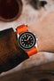 ZULU Nylon Watch Strap with 3 Steel Rings in ORANGE