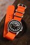 ZULU Nylon Watch Strap with 3 Steel Rings in ORANGE