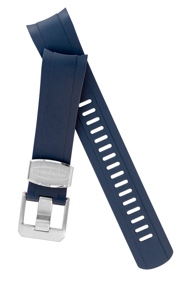 CRAFTER BLUE CB10 Rubber Watch Strap for Seiko 5 Sports Series – NAVY BLUE & RED with Rubber & Steel Keepers