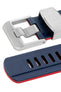 Crafter Blue Rubber Watch Strap for Seiko SKX Series in Navy Blue & Red with Rubber & Steel Keepers