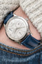 Di-Modell Polo Sherap Waterproof Padded Leather Watch Strap in Blue (Wrist Shot)