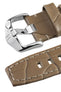 Hirsch TRITONE Padded Alligator Leather Watch Strap in BEIGE