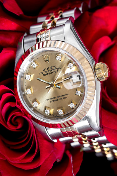 ROLEX DateJust 69173 Ladies Automatic Bi Metal Watch - Diamond Dot Dial